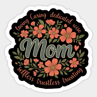 She is Mom | Boho Floral Mother’s Day Gift for Loving, Caring, Dedicated Mamas Sticker